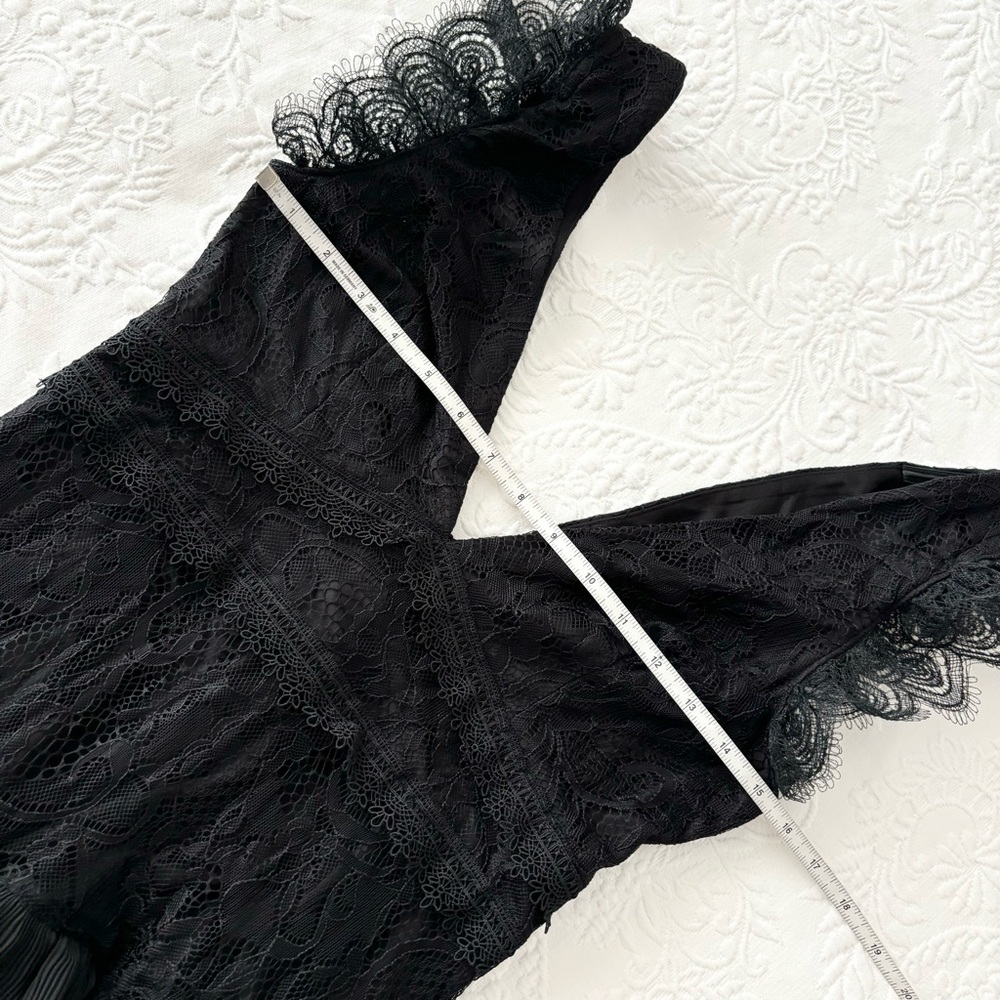 NWOT Lulus Marvelous Darling Black Lace Ruffled Tiered Maxi Dress Small - Picture 6 of 7
